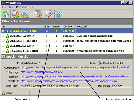 WhoisOnsite Screenshot